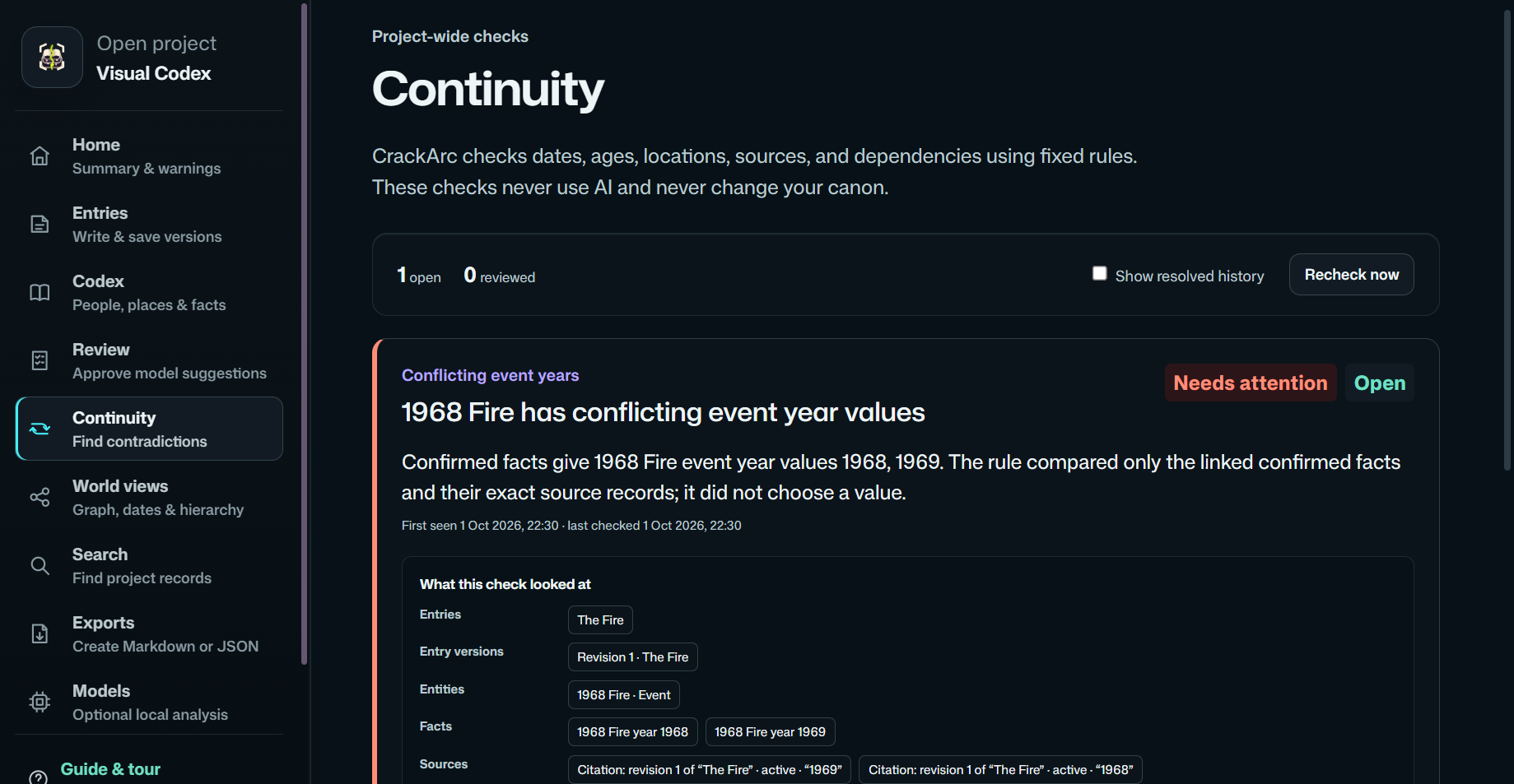 Continuity workspace